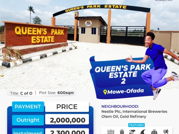 Land for Sale in Mowe Ofada, Ogun - Queens Park Estate Phase 2