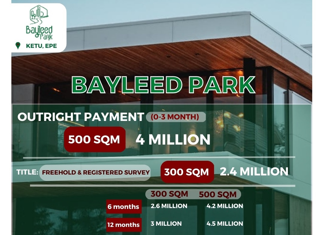 Land for sale in Epe @ Bayleed-Park-Estate