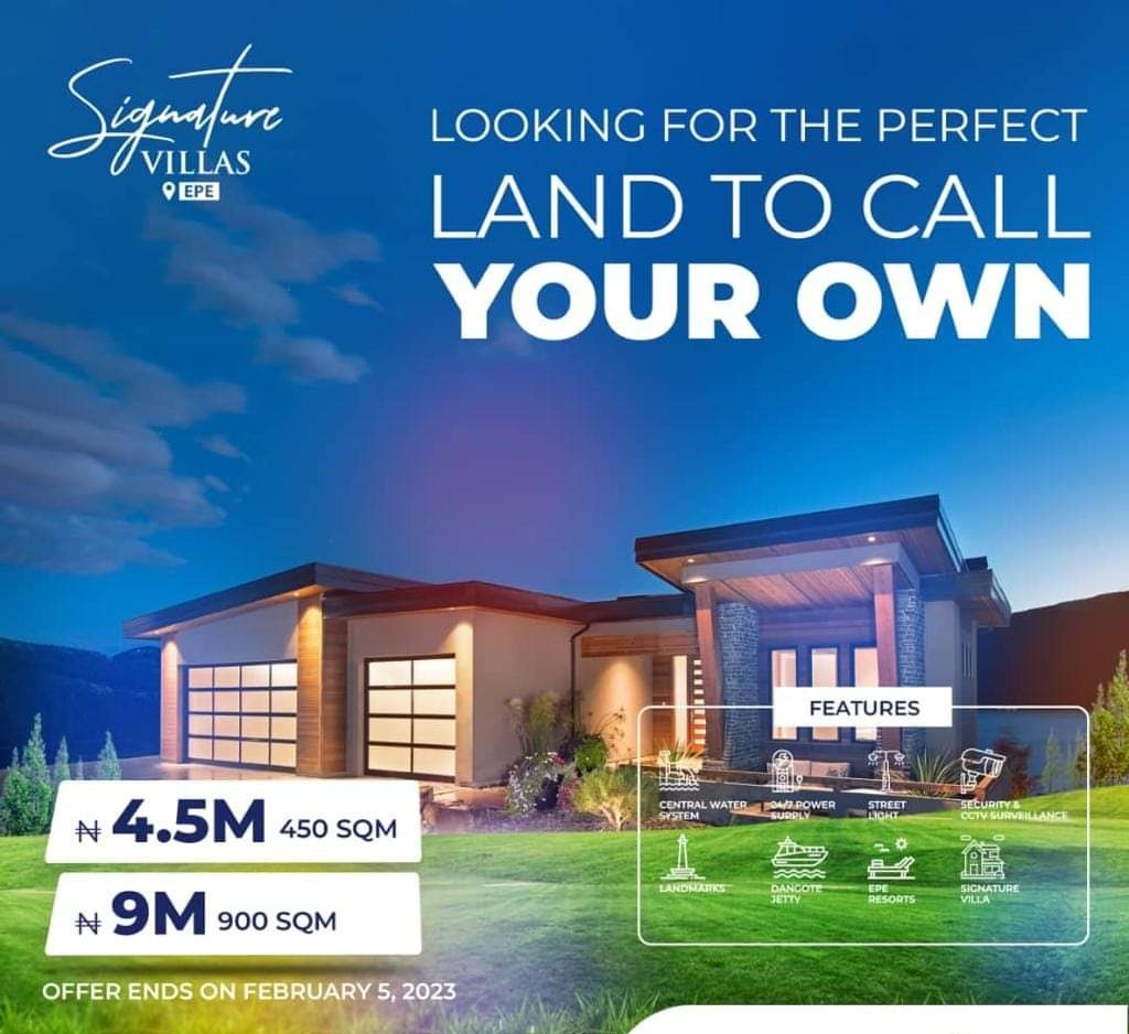 Land for Sale in Epe, Epe @ Signature Villas.