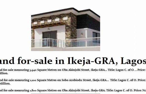 Land for-sale in Ikeja GRA