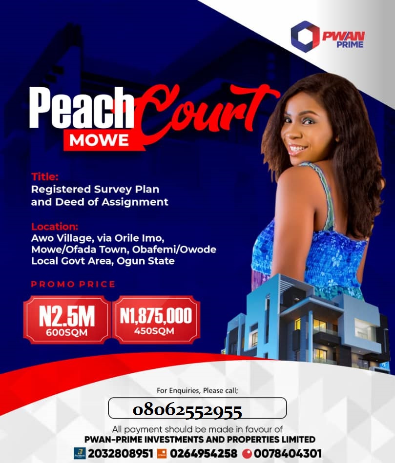 Land for Sale in Mowe @ Peach-Court Estate